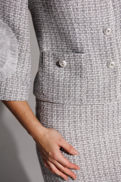 Жакет, юбка Мода Юрс 25-2943 серый - фото 5