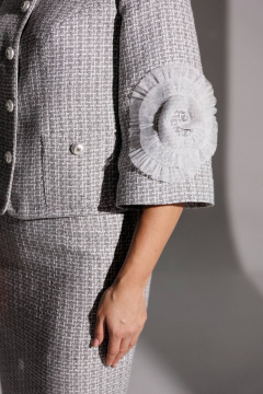 Жакет, юбка Мода Юрс 25-2943 серый - фото 4