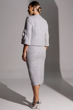 Жакет, юбка Мода Юрс 25-2943 серый - фото 3
