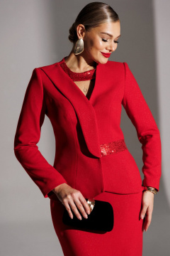 Жакет, юбка Мода Юрс 25-2888 красный - фото 3