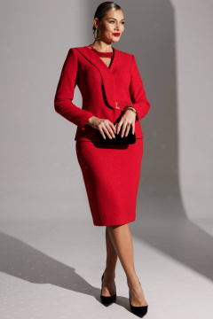 Жакет, юбка Мода Юрс 25-2888 красный - фото 1
