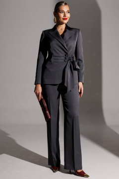Брюки, жакет Мода Юрс 25-2938 серый - фото 1