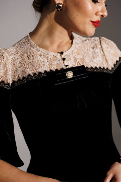 Платье Мода Юрс 25-2874 черный_бежевый - фото 4