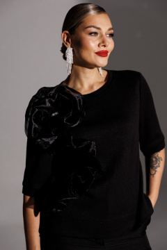 Блуза, брюки Мода Юрс 25-2883 черный - фото 4