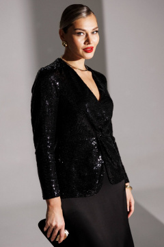 Жакет, юбка Мода Юрс 25-2881 черный - фото 3