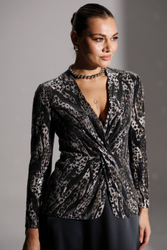 Жакет, юбка Мода Юрс 25-2881 серый - фото 4