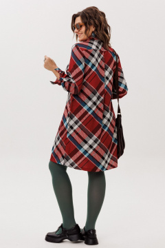 Платье Anelli 1769 бордовая_шотландка - фото 3