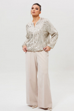 Бомбер, брюки Mislana 1279к серебро/беж - фото 1