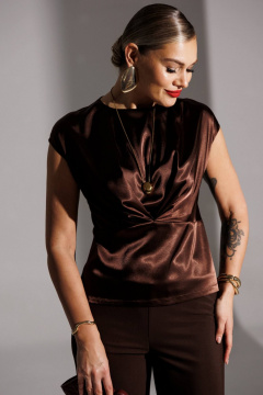 Брюки, топ Мода Юрс 25-2947 коричневый - фото 4