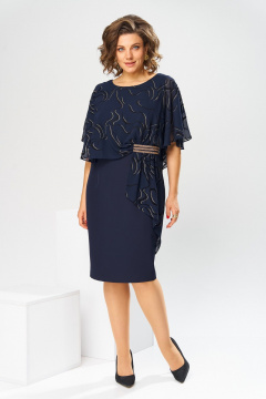 Платье Romanovich Style 1-2371 синий_флок - фото 1