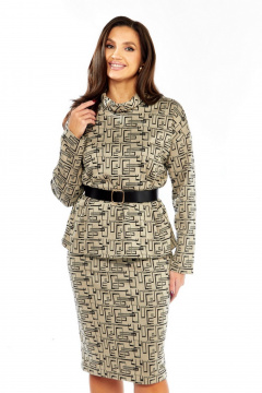 Джемпер, юбка Милора-стиль 968/1 бежевый - фото 2