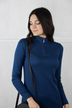 Платье вязаное трикотаж хлопок с молнией и воротником Полесье С4723-20 0С2202-Д43 164 каспийский - фото 4