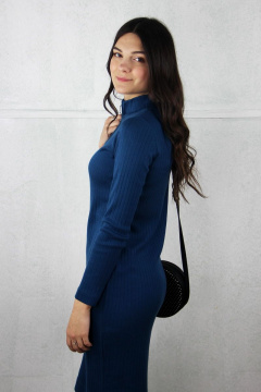 Платье вязаное трикотаж хлопок с молнией и воротником Полесье С4723-20 0С2202-Д43 164 каспийский - фото 3
