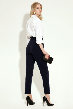 Летние молодежные брюки из тонкого текстиля с разрезами Панда 11860z синий - фото 2