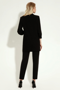 Летние брюки из текстиля с высокой посадкой и широким поясом Панда 11860z черный - фото 4