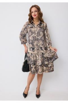 Платье Твой имидж 2281 бежевый_с_принтом - фото 1