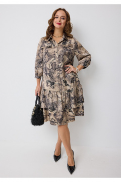 Платье Твой имидж 2281 бежевый_с_принтом - фото 2