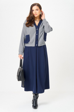 Бомбер, юбка Aira Style 24131-1 синий - фото 3