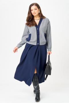 Бомбер, юбка Aira Style 24131-1 синий - фото 1