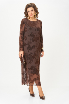 Платье Aira Style 24430 коричневый - фото 5