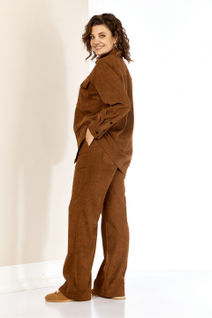 Брюки, рубашка AVA fashion М-161 коричневый - фото 4