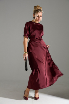 Блуза, юбка LM К1180114 бордовый - фото 5