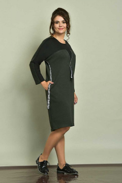 Платье из трикотажа с декоративной тесьмой и карманами Solomeya Lux 512-2 - фото 2