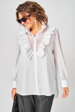 Блуза EVA GRANT 7174-1В белый - фото 4