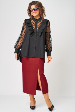 Блуза EVA GRANT 7174-1В черный - фото 4