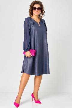 Платье EVA GRANT 7322А синий_баклажан - фото 4