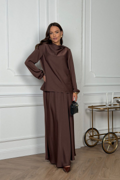 Блуза, юбка DAVA 2236 шоколадный - фото 2