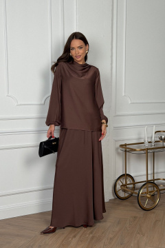 Блуза, юбка DAVA 2236 шоколадный - фото 1