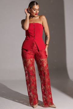 Брюки Мода Юрс 25-2953 красный - фото 1