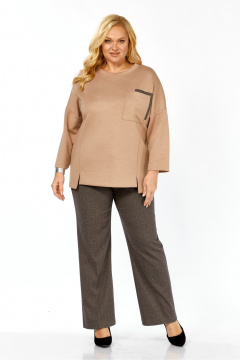 Блуза, брюки Элль-стиль 2437 бежевый - фото 4