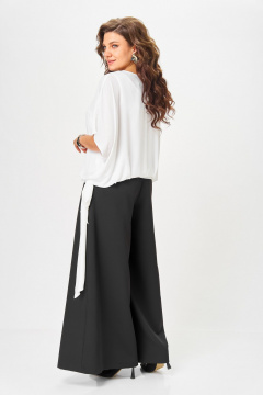 Блуза, брюки, топ ANASTASIA MAK 1287 черный+молочный - фото 5