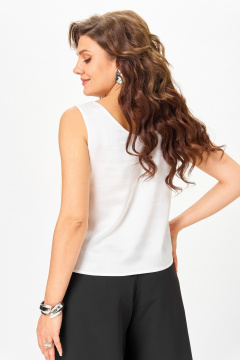 Блуза, брюки, топ ANASTASIA MAK 1287 черный+молочный - фото 4