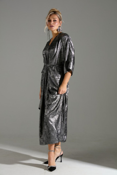 Платье LM М135 серый_шиммер - фото 4