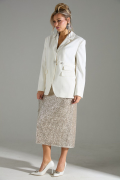 Жакет, юбка LM К4243 белое_золото - фото 3