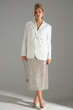 Жакет, юбка LM К4243 белое_золото - фото 1