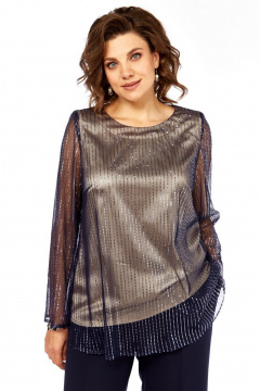 Блуза, брюки Милора-стиль 1407 синий - фото 2