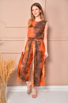 Летний костюм из цветного шифона с брюками и топом LM ПЛ5054 - фото 3