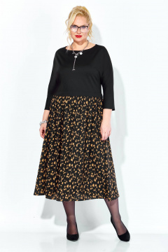 Платье Anastasia 1309 черный+принт - фото 3