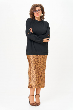 Джемпер, юбка Anastasia 1311 черный+принт - фото 2