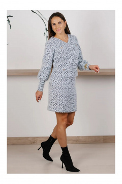 Джемпер, юбка MONA STYLE 19089/лео_серый - фото 4