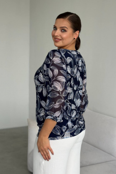 Блуза LindaLux 217 синие_лилии - фото 4