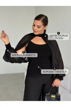 Блуза LindaLux 1-594 черная(пуговки) - фото 5