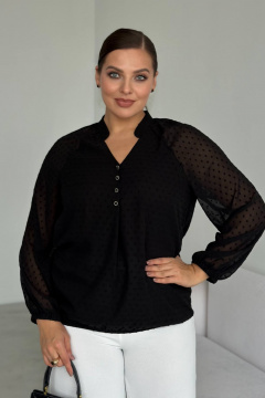 Блуза LindaLux 1-594 черная(пуговки) - фото 1