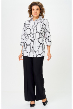 Блуза БелЭльСтиль 877_-3_26_22 бело-черный - фото 5