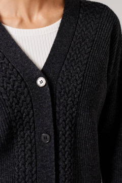 Кардиган Nelva 1908 темно-серый меланж - фото 4