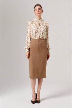 Юбка Nelva 4845 кофейно-бежевый - фото 1